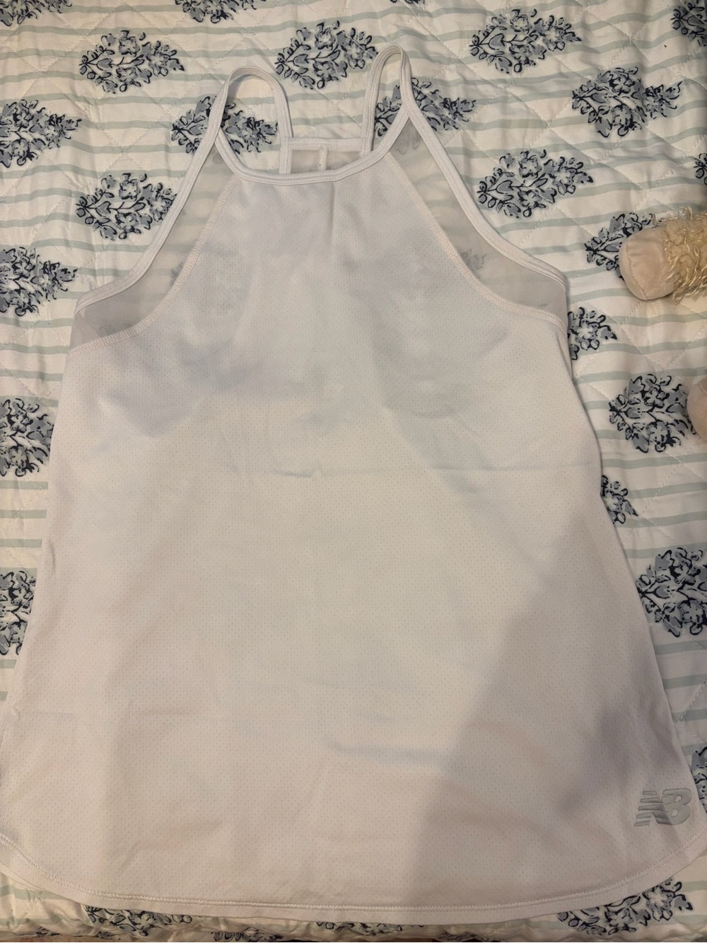 New Balance White Racerback Athletic Tank